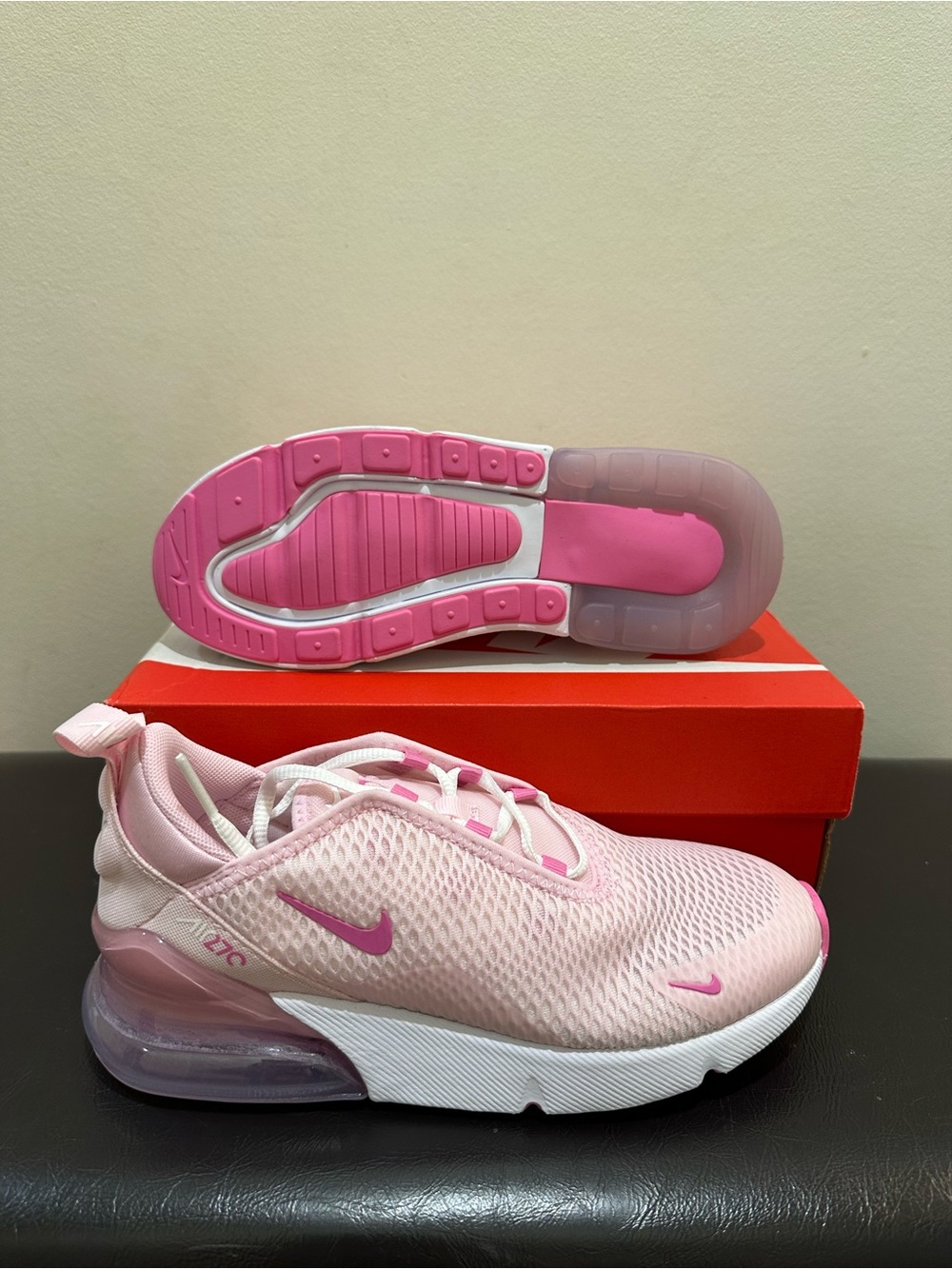 NIB Little Kid Nike Air Max 270 IB4436-663 Pink Foam Summit White Platinum Viole - Picture 4 of 6